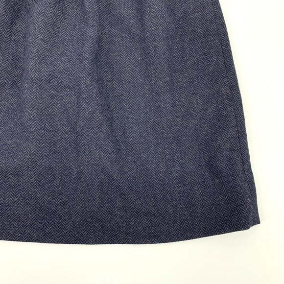 J.Crew Sidewalk Skirt Blue Herringbone Wool Blend Pull On Mini A Line - Picture 2 of 8